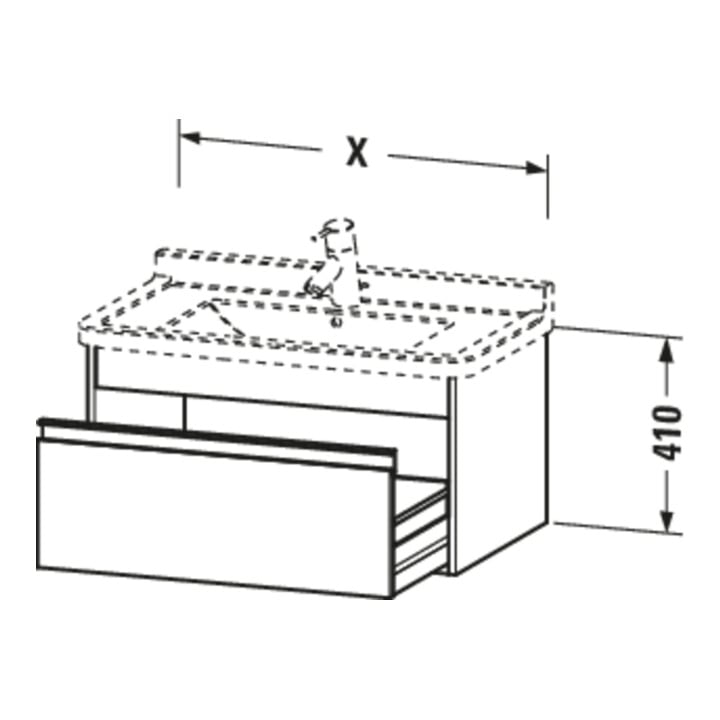 Duravit Waschtischunterschrank Ketho 100x45,5cm, Nussb Nat, 1 Ausz., wandhängend