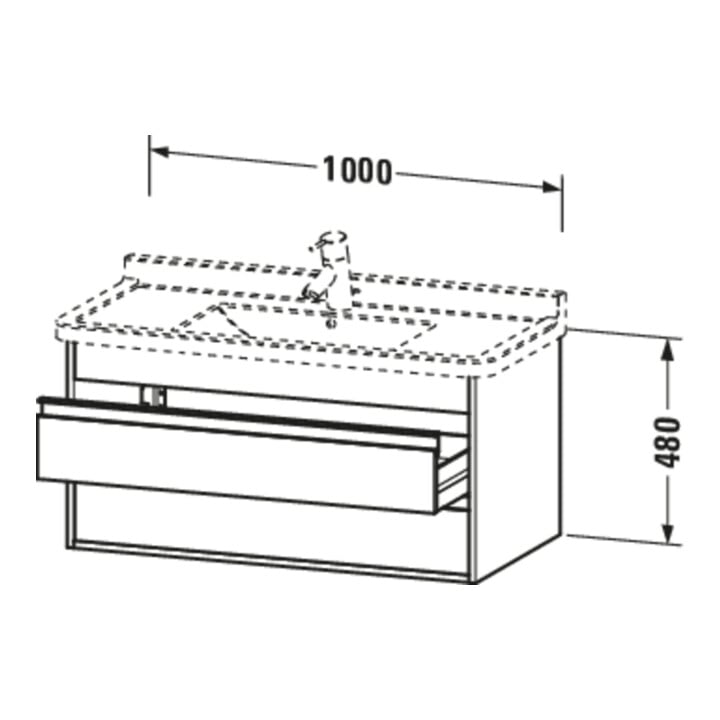 Duravit Waschtischunterschrank Ketho 100x45,5cm, we ma, 2 Schubk., wandhängend