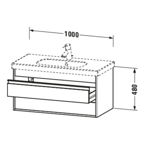 Duravit Waschtischunterschrank Ketho 100x45,5cm, we ma, 2 Schubk., wandhängend