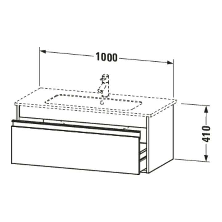 Duravit Waschtischunterschrank Ketho 100x47,5cm, graph ma, 1 Ausz., wandhängend