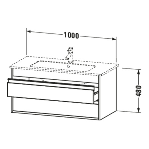 Duravit Waschtischunterschrank Ketho 100x47,5cm, graph ma, 2 Schubk., wandhängend