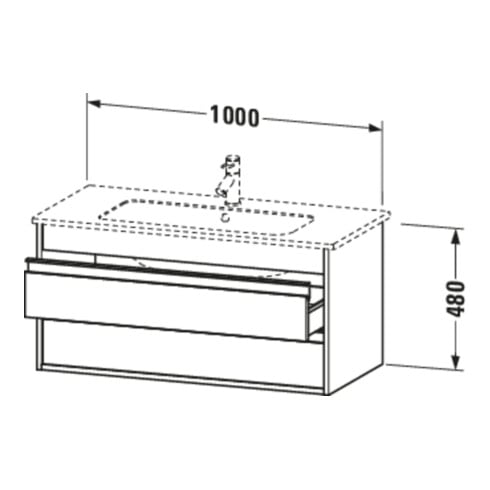 Duravit Waschtischunterschrank Ketho 100x47,5cm, Nussb dkl., 2 Schubk., wandhängend