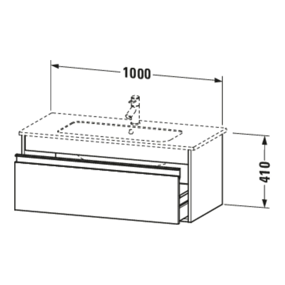Duravit Waschtischunterschrank Ketho 100x47,5cm, Nussb Nat, 1 Ausz., wandhängend