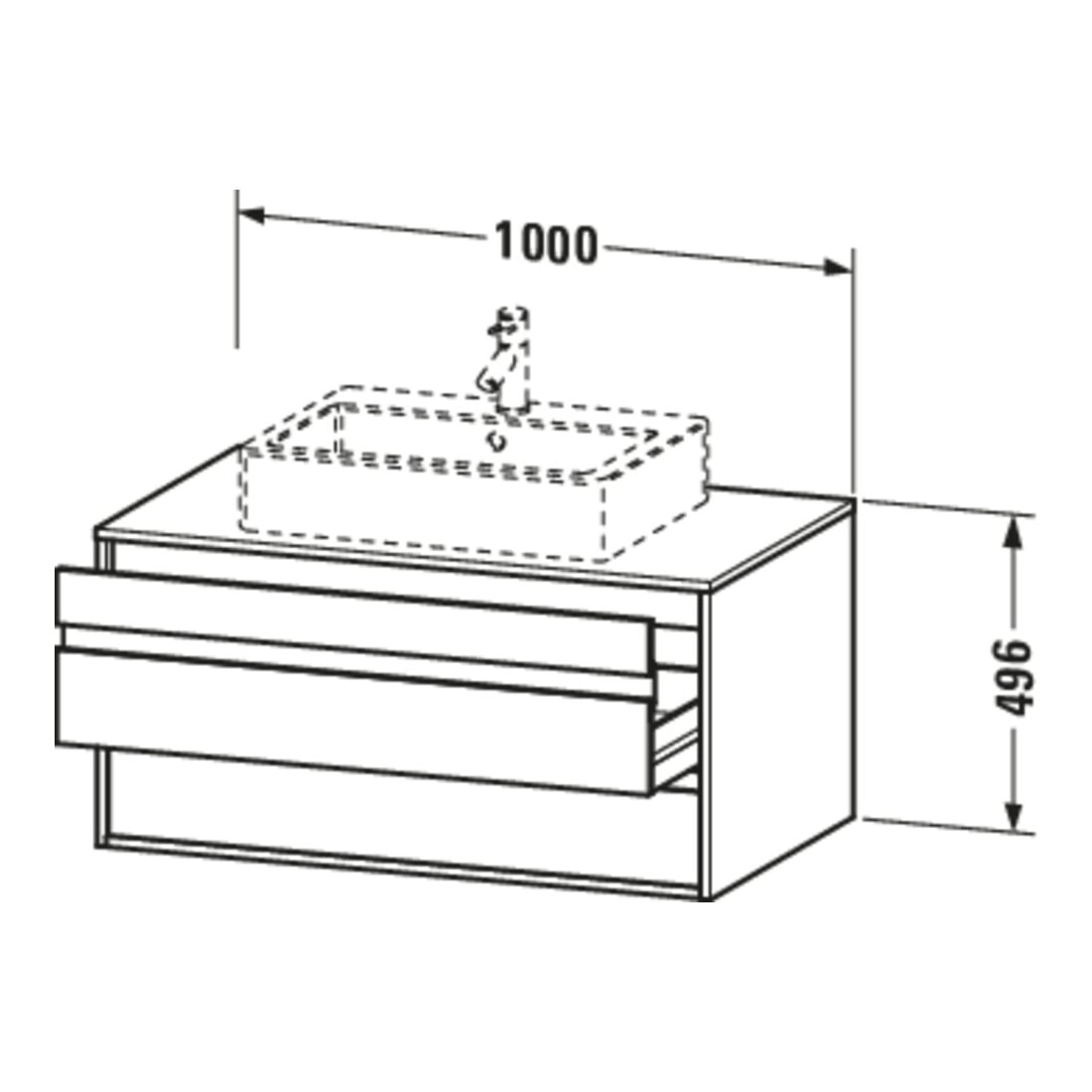 Duravit Waschtischunterschrank Ketho 100x55cm, ba m, f AWT mitt., 2 Schubk.