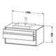 Duravit Waschtischunterschrank Ketho 100x55cm, ba m, f Einbauwaschtisch mitt., 2 Schubk.