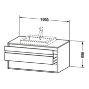 Duravit Waschtischunterschrank Ketho 100x55cm, bg m, f Einbauwaschtisch mitt., 2 Schubk.-3
