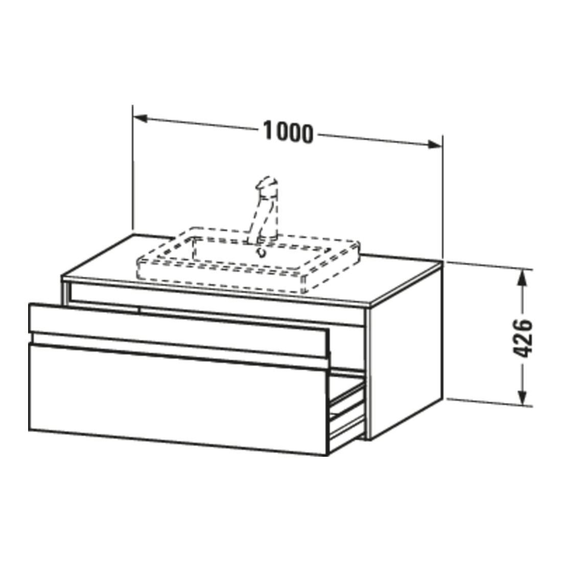 Duravit Waschtischunterschrank Ketho 100x55cm, bg m, f EWT m, 1 Ausz., wandhängend