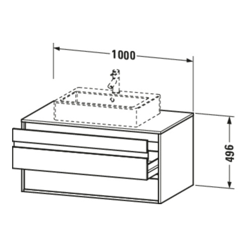 Duravit Waschtischunterschrank Ketho 100x55cm, E N, f AWT mitt., 2 Schubk.