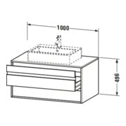 Duravit Waschtischunterschrank Ketho 100x55cm, E N, f AWT mitt., 2 Schubk.-4
