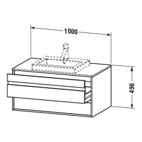 Duravit Waschtischunterschrank Ketho 100x55cm, E sw, f Einbauwaschtisch mitt., 2 Schubk.