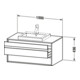 Duravit Waschtischunterschrank Ketho 100x55cm, gr m, f Einbauwaschtisch mitt., 2 Schubk.