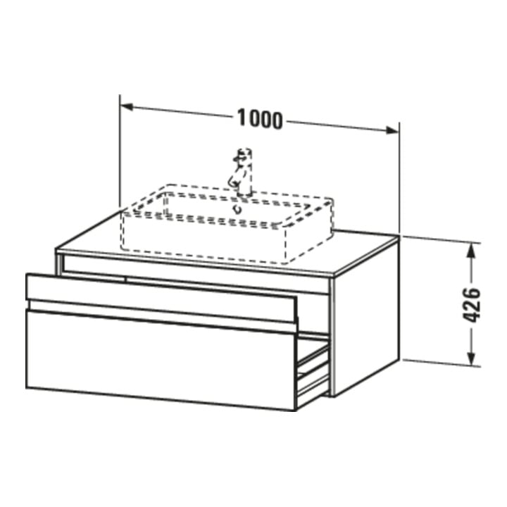 Duravit Waschtischunterschrank Ketho 100x55cm, lei, f AWT m, 1 Ausz., wandhängend