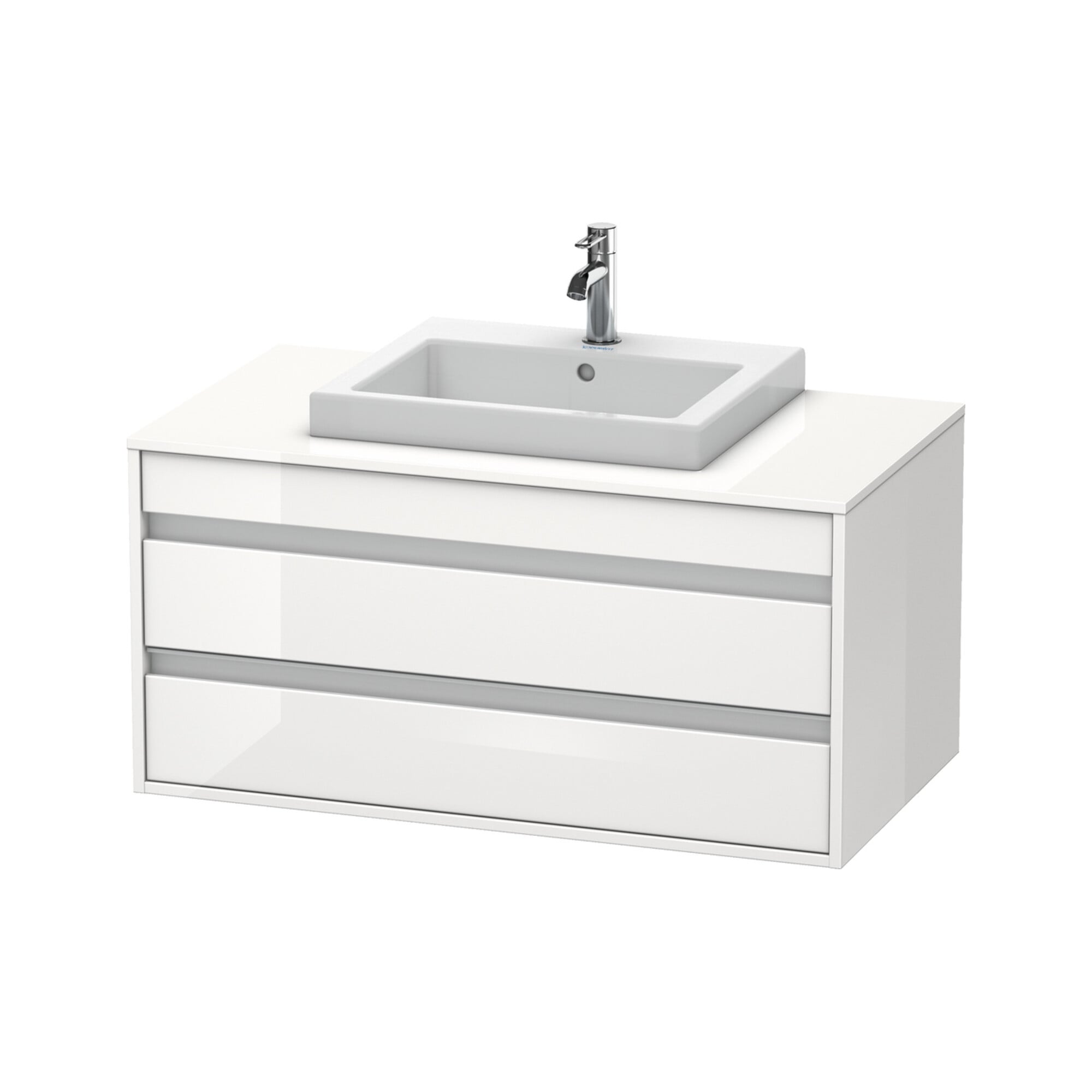 Duravit Waschtischunterschrank Ketho 100x55cm, w g, f Einbauwaschtisch mitt., 2 Schubk.
