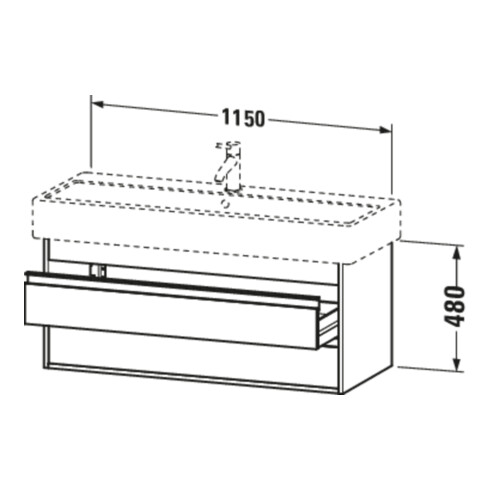 Duravit Waschtischunterschrank Ketho 115x44cm, bas. ma, 2 Schubk., wandhängend