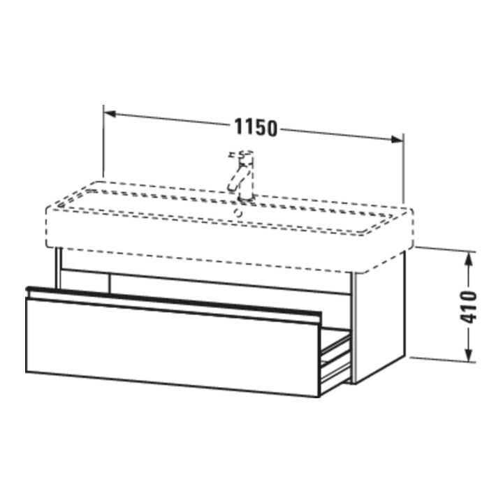 Duravit Waschtischunterschrank Ketho 115x44cm, Ei sw, 1 Auszug, wandhängend