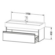 Duravit Waschtischunterschrank Ketho 115x44cm, leinen, 1 Auszug, wandhängend-3