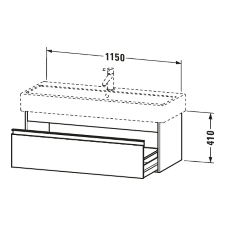Duravit Waschtischunterschrank Ketho 115x44cm, Nussb dkl., 1 Ausz., wandhängend
