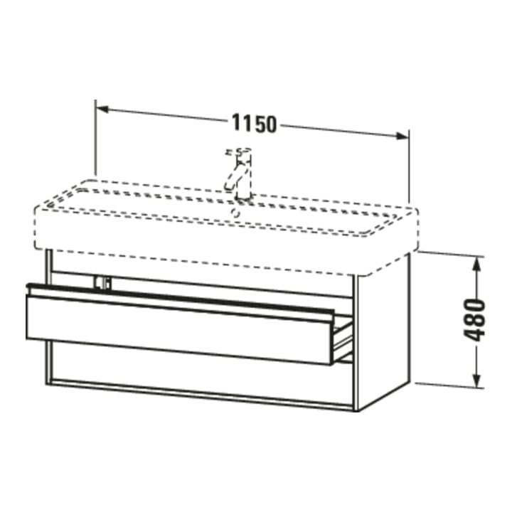 Duravit Waschtischunterschrank Ketho 115x44cm, Nussb dkl., 2 Schubk., wandhängend
