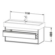 Duravit Waschtischunterschrank Ketho 115x44cm, we hgl, 2 Schubk., wandhängend-4