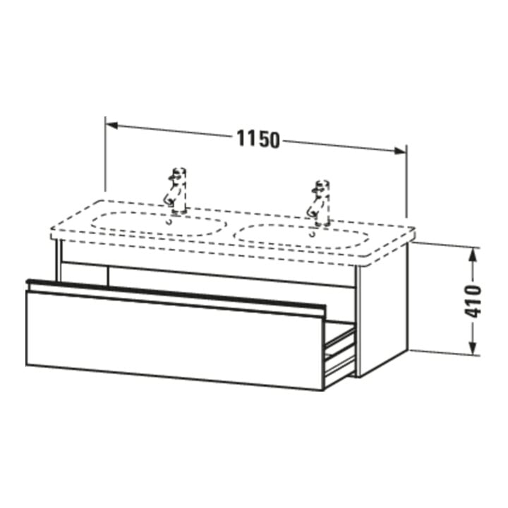 Duravit Waschtischunterschrank Ketho 115x45,5cm, Nussb dkl., 1 Ausz., wandhängend