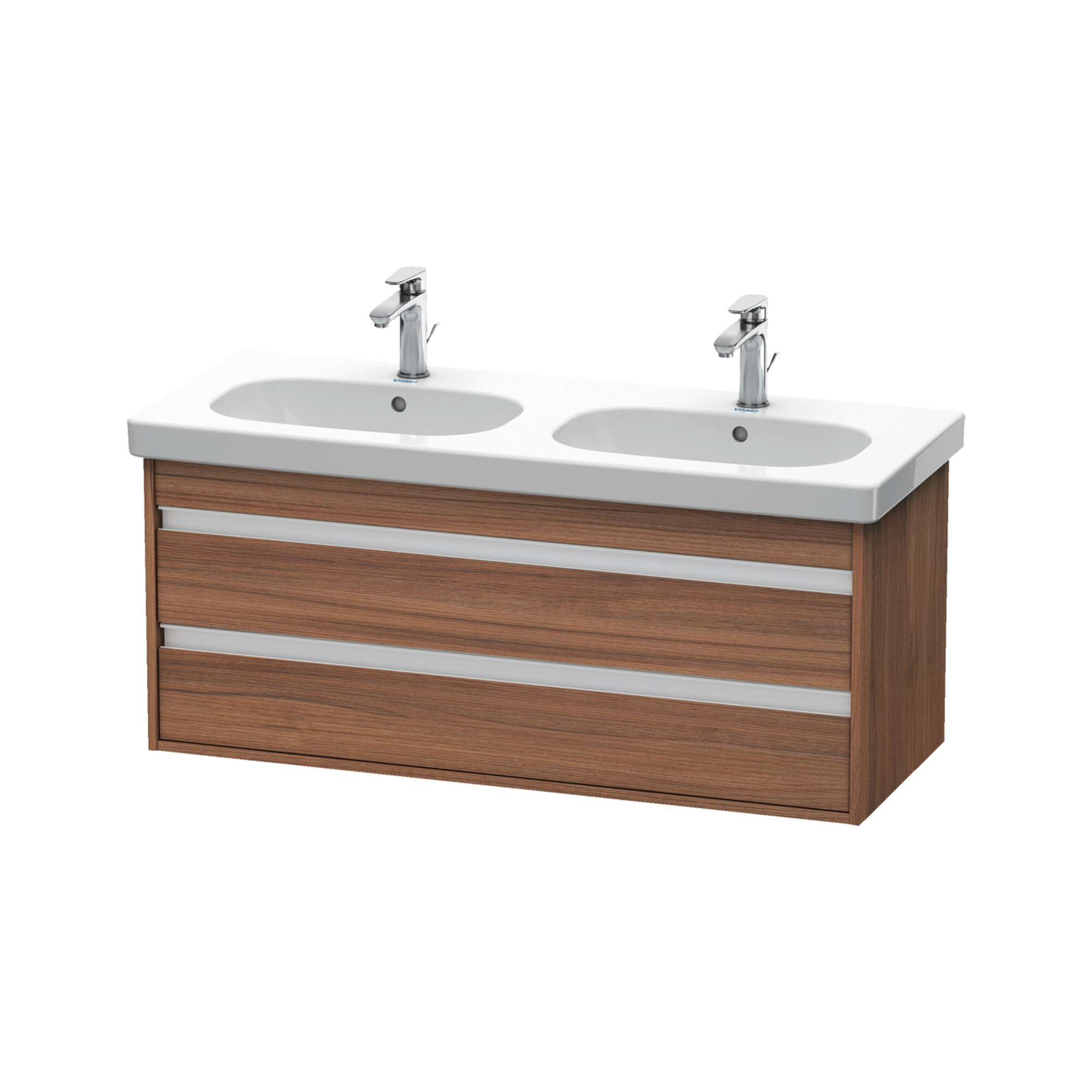 Duravit Waschtischunterschrank Ketho 115x45,5cm, Nussb Nat, 2 Schubk., wandhängend