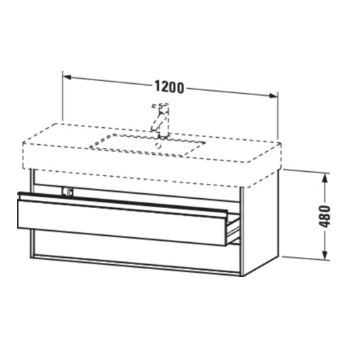 Duravit Waschtischunterschrank Ketho 120x45,5cm, Ei Nat, 2 Schubk., wandhängend