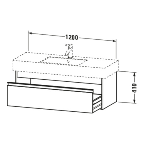Duravit Waschtischunterschrank Ketho 120x45,5cm, graph ma, 1 Ausz., wandhängend