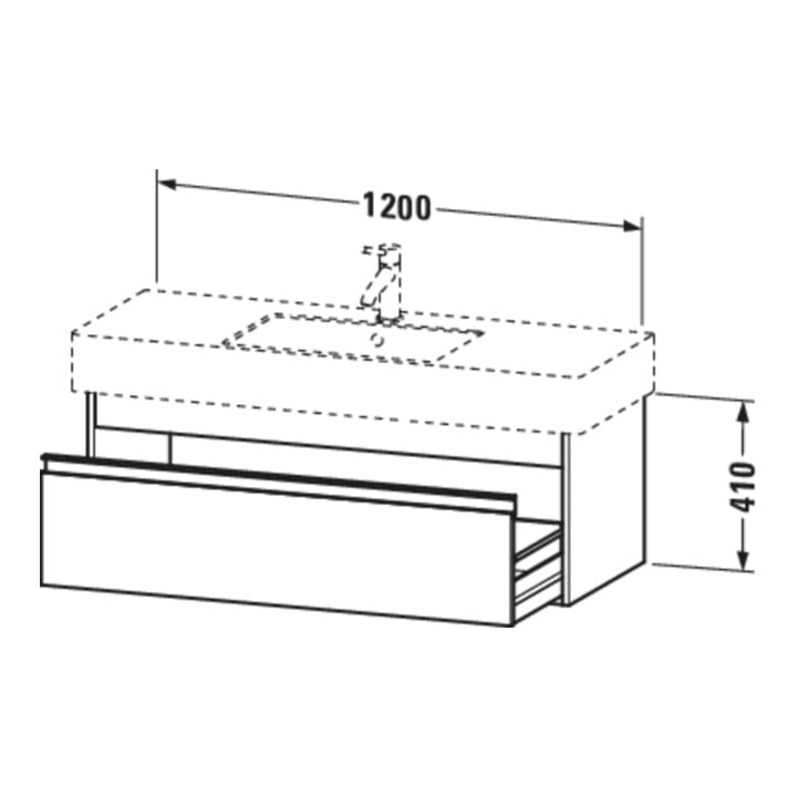 Duravit Waschtischunterschrank Ketho 120x45,5cm, Nussb dkl., 1 Ausz., wandhängend