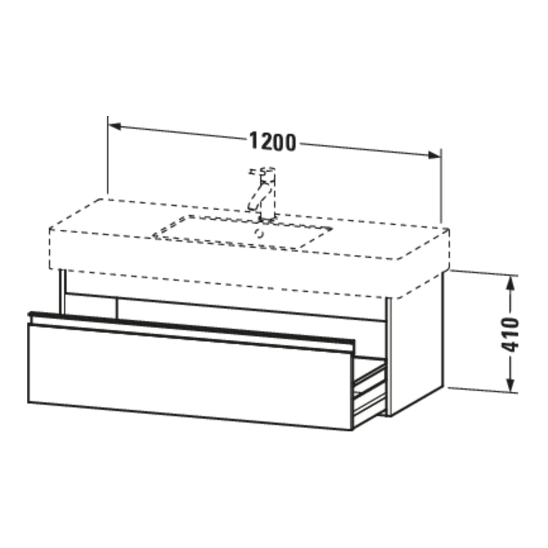 Duravit Waschtischunterschrank Ketho 120x45,5cm, Taupe, 1 Auszug, wandhängend