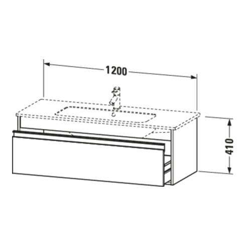 Duravit Waschtischunterschrank Ketho 120x47,5cm, bas. ma, 1 Ausz., wandhängend