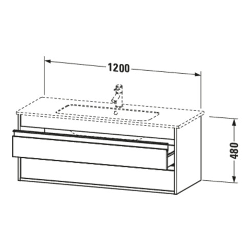 Duravit Waschtischunterschrank Ketho 120x47,5cm, bas. ma, 2 Schubk., wandhängend