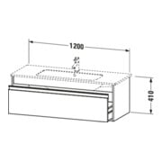 Duravit Waschtischunterschrank Ketho 120x47,5cm, Ei sw, 1 Auszug, wandhängend-3