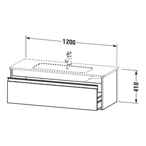 Duravit Waschtischunterschrank Ketho 120x47,5cm, graph ma, 1 Ausz., wandhängend