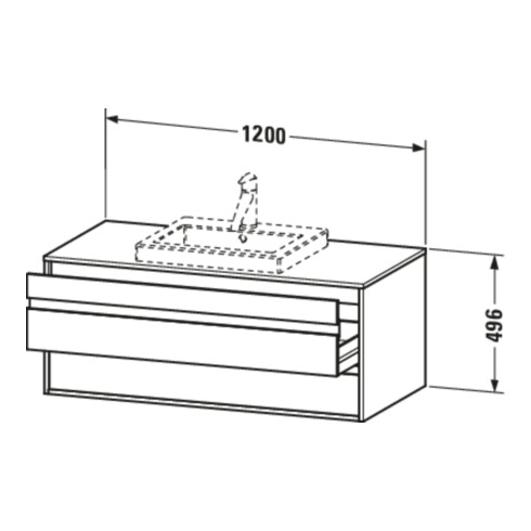 Duravit Waschtischunterschrank Ketho 120x55cm, bg m, f Einbauwaschtisch mitt., 2 Schubk.