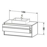 Duravit Waschtischunterschrank Ketho 120x55cm, E N, f AWT mitt., 2 Schubk.-3