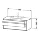 Duravit Waschtischunterschrank Ketho 120x55cm, E sw, f Einbauwaschtisch mitt., 2 Schubk.-3