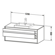 Duravit Waschtischunterschrank Ketho 120x55cm, lei, f Einbauwaschtisch mitt., 2 Schubk.-3
