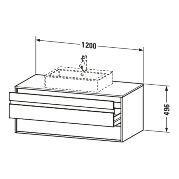 Duravit Waschtischunterschrank Ketho 120x55cm, N d, f AWT mitt., 2 Schubk.