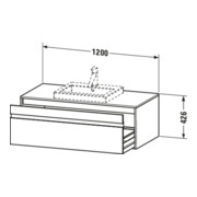 Duravit Waschtischunterschrank Ketho 120x55cm, N d, f EWT m, 1 Ausz., wandhängend-3