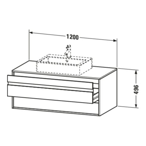Duravit Waschtischunterschrank Ketho 120x55cm, T, f AWT mitt., 2 Schubk.