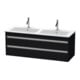 Duravit Waschtischunterschrank Ketho 127x47,5x48cm, 2 Schubk., wandhängend, Ei sw-1