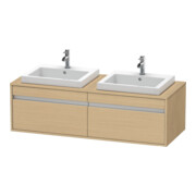 Duravit Waschtischunterschrank Ketho 140x55x42,6cm, EWT, 2 AZ, B bs, Ei Nat-1