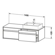 Duravit Waschtischunterschrank Ketho 140x55x42,6cm, f AWT, 2 AZ, B bs, Tau-3