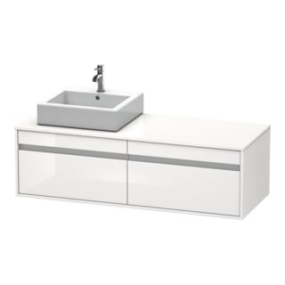 Duravit Waschtischunterschrank Ketho 140x55x42,6cm, f AWT, 2 AZ, B li, we hgl