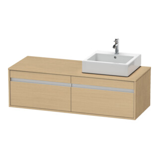 Duravit Waschtischunterschrank Ketho 140x55x42,6cm, f AWT, 2 AZ, B re, Ei Nat