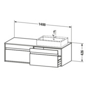 Duravit Waschtischunterschrank Ketho 140x55x42,6cm, f AWT, 2 AZ, B re, Ei Nat-4