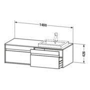 Duravit Waschtischunterschrank Ketho 140x55x42,6cm, f EWT, 2 AZ, B li, bg m-3