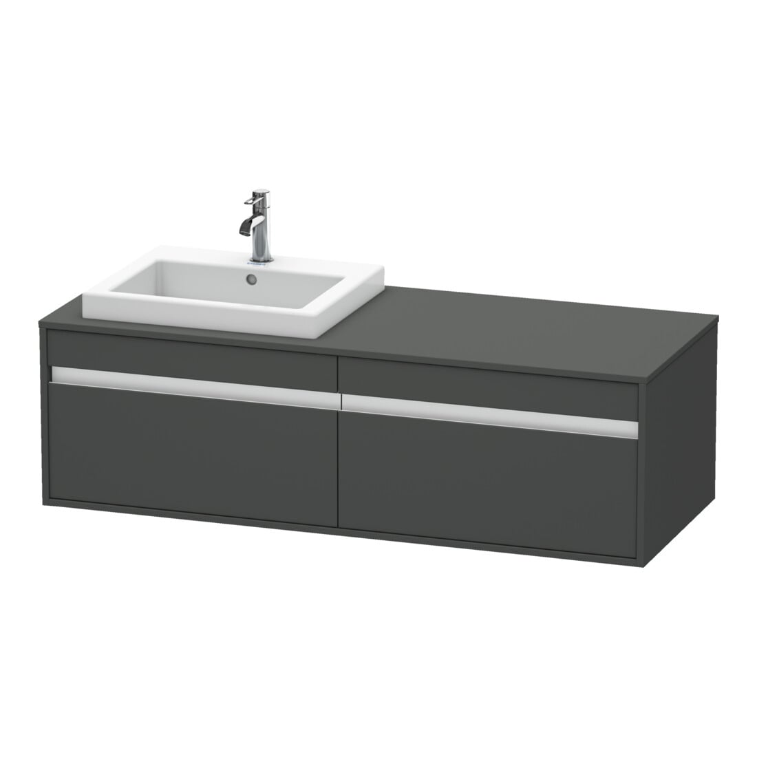 Duravit Waschtischunterschrank Ketho 140x55x42,6cm, f EWT, 2 AZ, B li, gra m