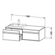 Duravit Waschtischunterschrank Ketho 140x55x42,6cm, f EWT, 2 AZ, B li, N dkl.-3