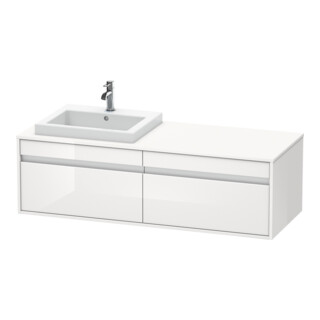 Duravit Waschtischunterschrank Ketho 140x55x42,6cm, f EWT, 2 AZ, B li, we hgl